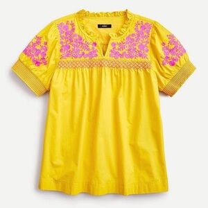 $88 J. Crew Women’s Floral Embroidered Cotton Poplin XS, 20” PTP, Worn Once